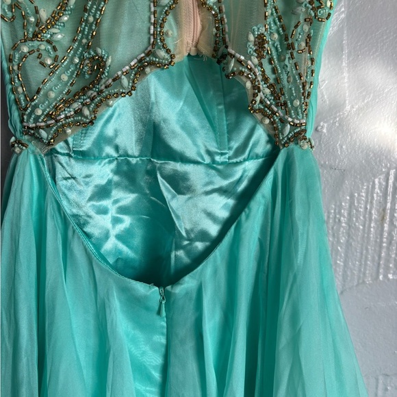 Alyce Paris Teal Satin Dress - Picture 6 of 9